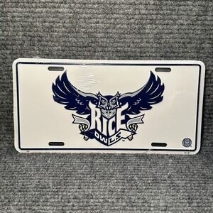 Rice Owls Thin Aluminum‎ License Plate WINCRAFT New NCAA Licensed Vtg RaRe